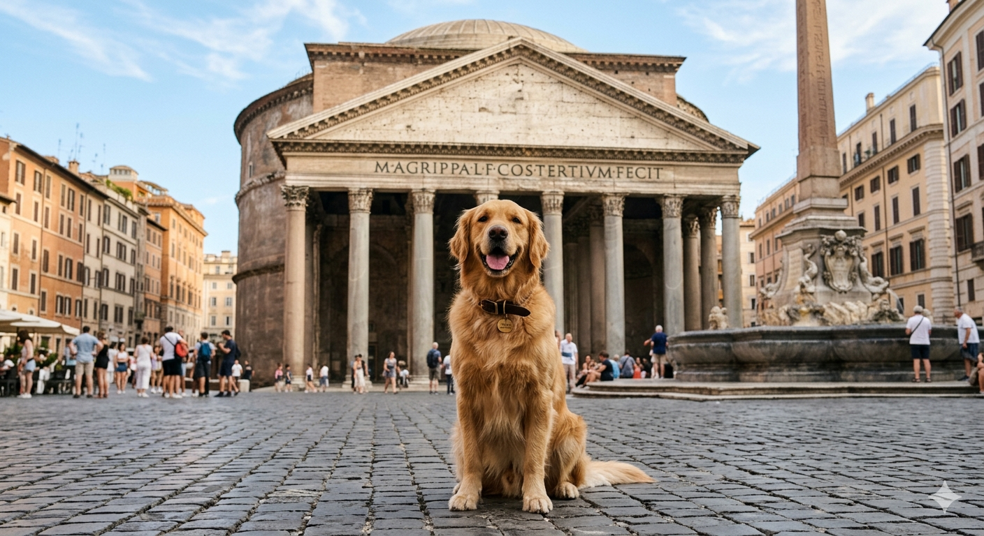 Organiza tu viaje a Roma para hacer fotos a tu perro ante grandes monumentos